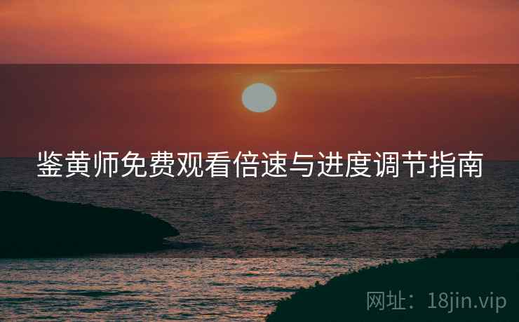 鉴黄师免费观看倍速与进度调节指南