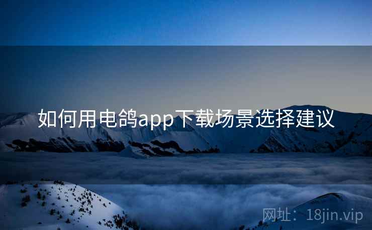如何用电鸽app下载场景选择建议