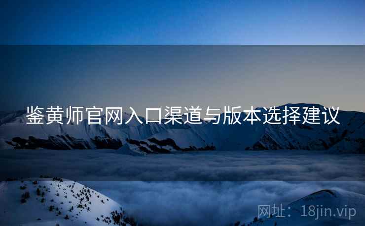 鉴黄师官网入口渠道与版本选择建议