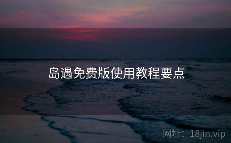 岛遇免费版使用教程要点